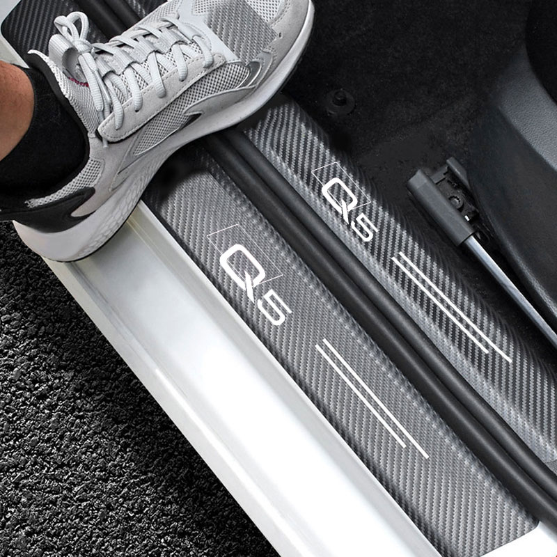 Weight Plate Bumper - アウディQ5車用防水カーボンファイバーしきい値保護フィルム,傷防止,防水ステッカー,カーアクセサリー,リアバンパー