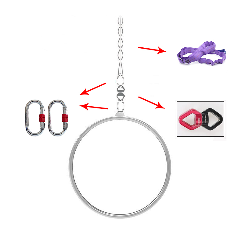 Home Gym Kit - ミニステンレス鋼フープ,ライラキット,空中設備,空中ヨガ,ホームフィットネス,ジムサーカス,50cm