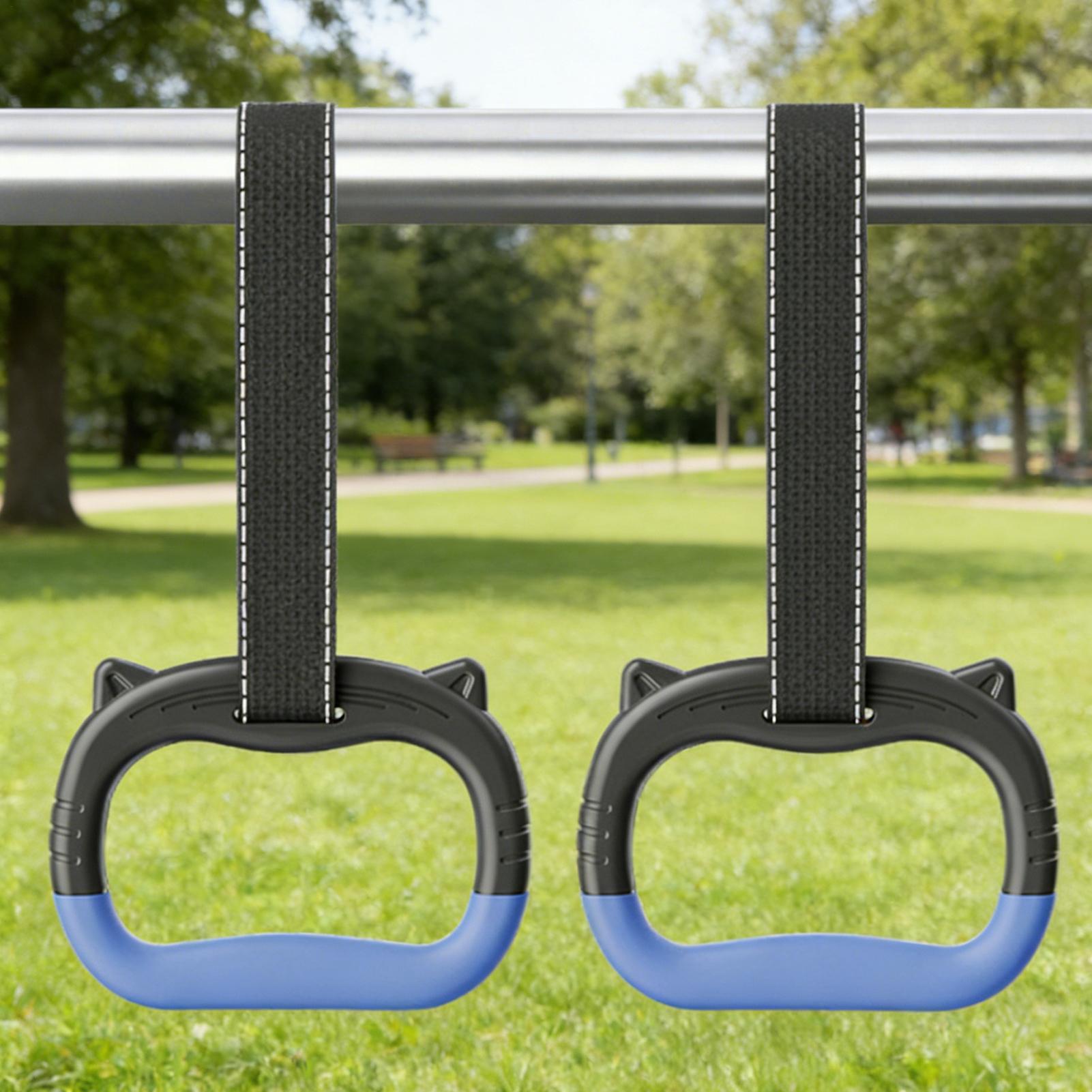 Home Gym Kit - 体操リングセット 子供用ホームフィットネストレーニング器具 調節可能なバックル付き 高さ調整可能なプルリング 体力トレーニング用