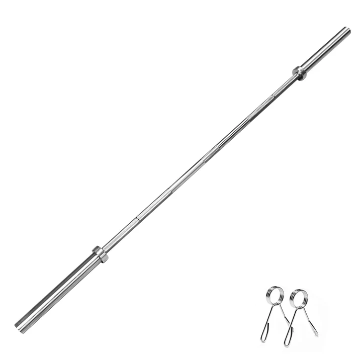 Olympic Barbell 20Kg - 高品質7フィートスチール20kgバーベルバー ジムパワーウェイトリフティングフリーウェイト トレーニングと競技用