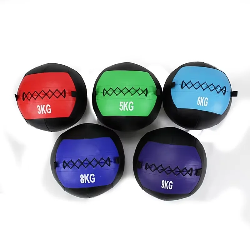 Medicine Ball Slam - 2026年発売 35cm径 PUソフトフィットネスメディシンボール トレーナー バランストレーニングアクセサリー バウンススラム付き