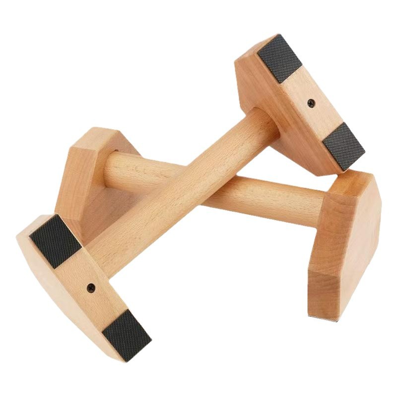 Push Up Stand Bar - 木製プッシュアップバー ロシアンツイストスタンド パラレルバー ハンドスタンドサポート ワークアウト補助具 無垢材フィットネス機器