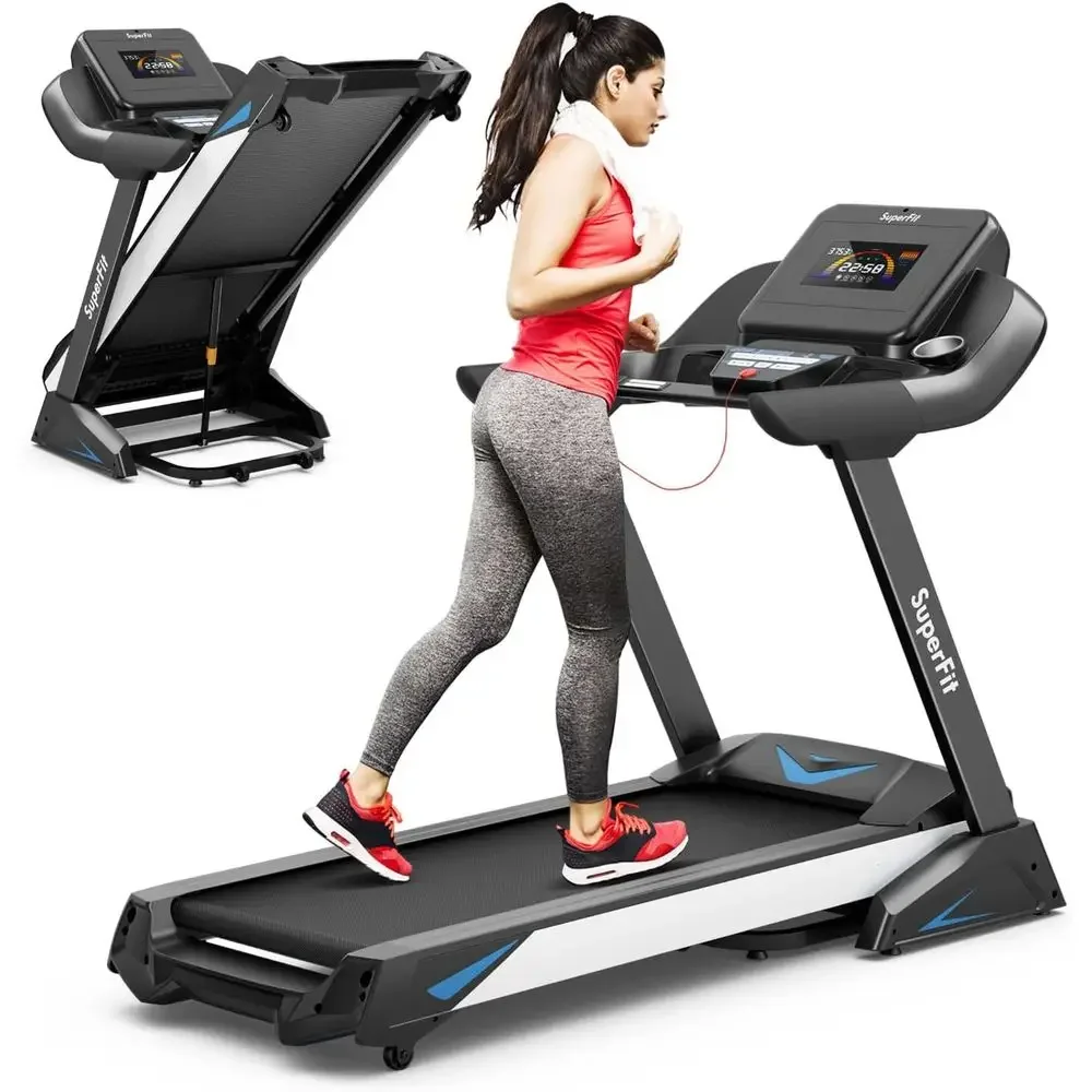Home Gym Training Program - 4.75馬力のヘビーデューティートレッドミル、15%自動傾斜、20種類のワークアウトプログラム、Bluetoothスピーカー、ソフトドロップシステム、家庭/ジム用