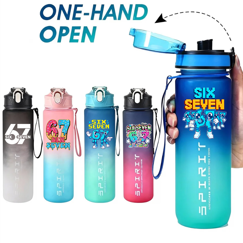 Kettler Home Gym - シックスセブン 67 スポーツ透明ウォーターボトル 800ml スティールアブレインロット ポータブルジムトラベルドリンクボトル