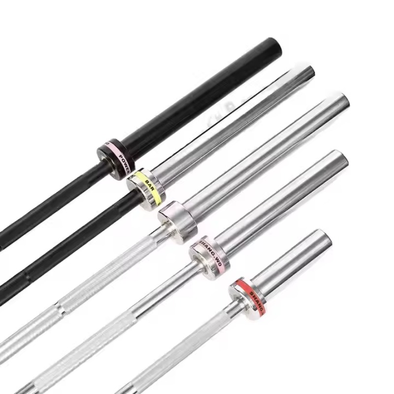 Olympic Barbell 20Kg - 高品質フィットネス機器 ウェイトリフティングスタンダードバーベルバー パワーバー スチール製 フィットネス筋力トレーニング用