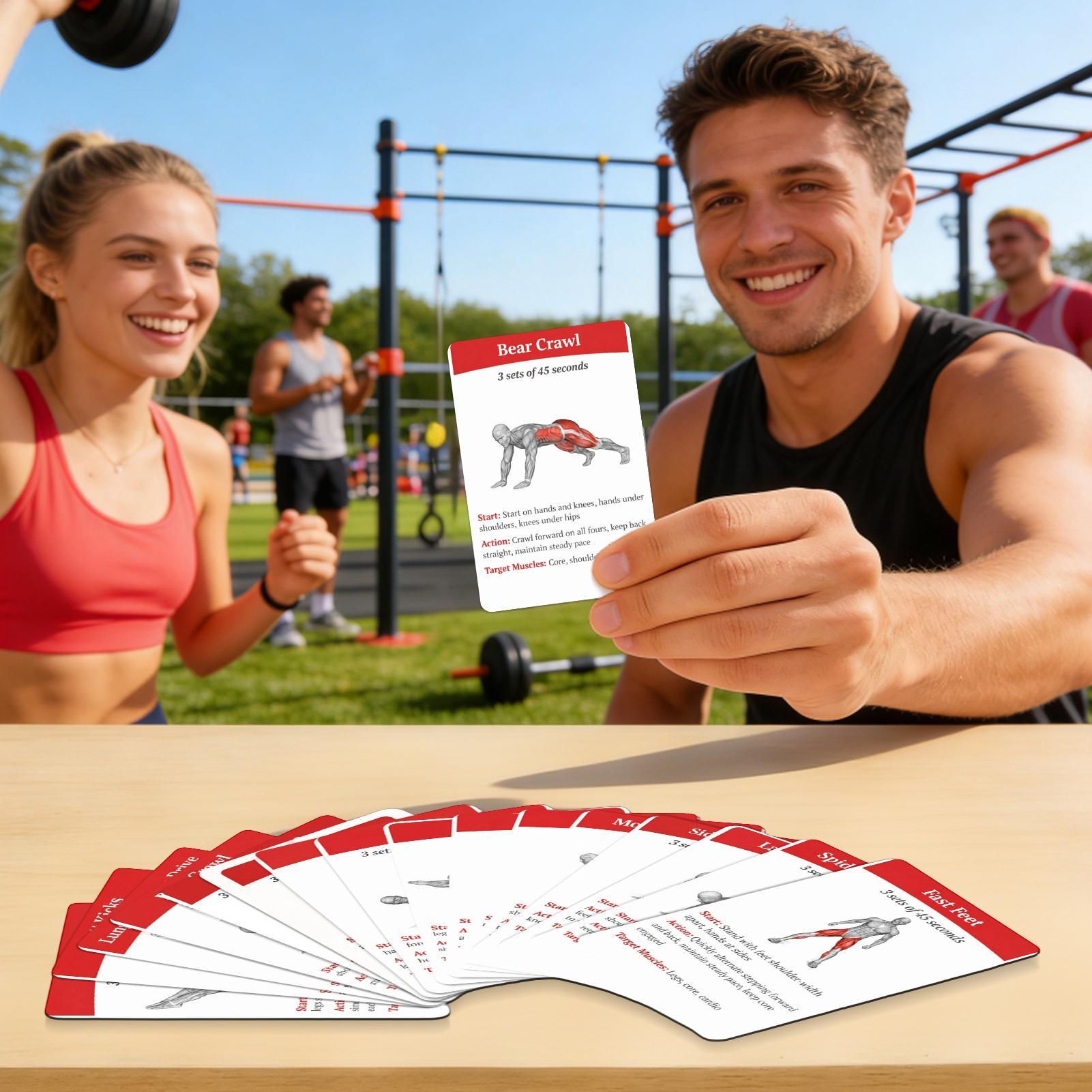ワークアウトカード エクササイズデッキ 36枚入り ポータブ - Home Gym Kit のレビューと価格