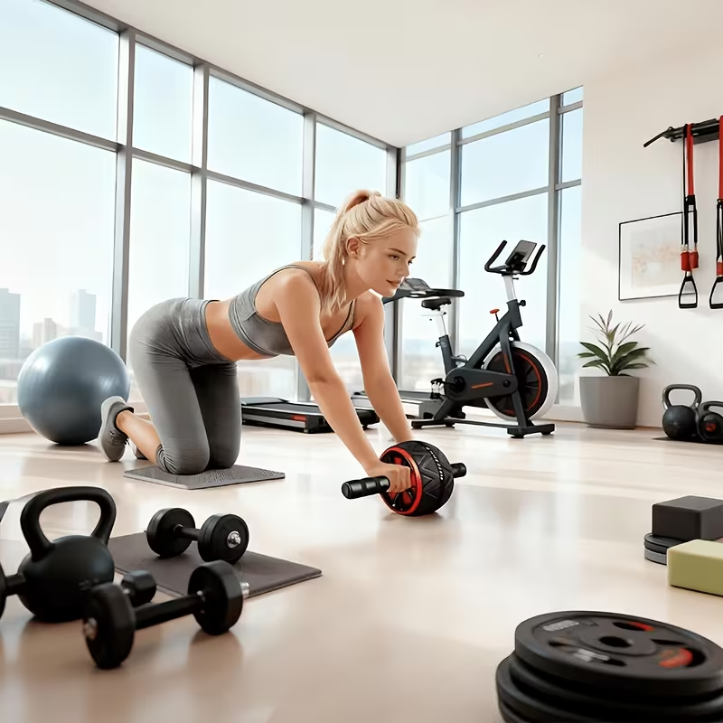 アブローラーホイールと膝マット、腹部と体幹の筋力トレーニング - Home Gym Floor のレビューと価格