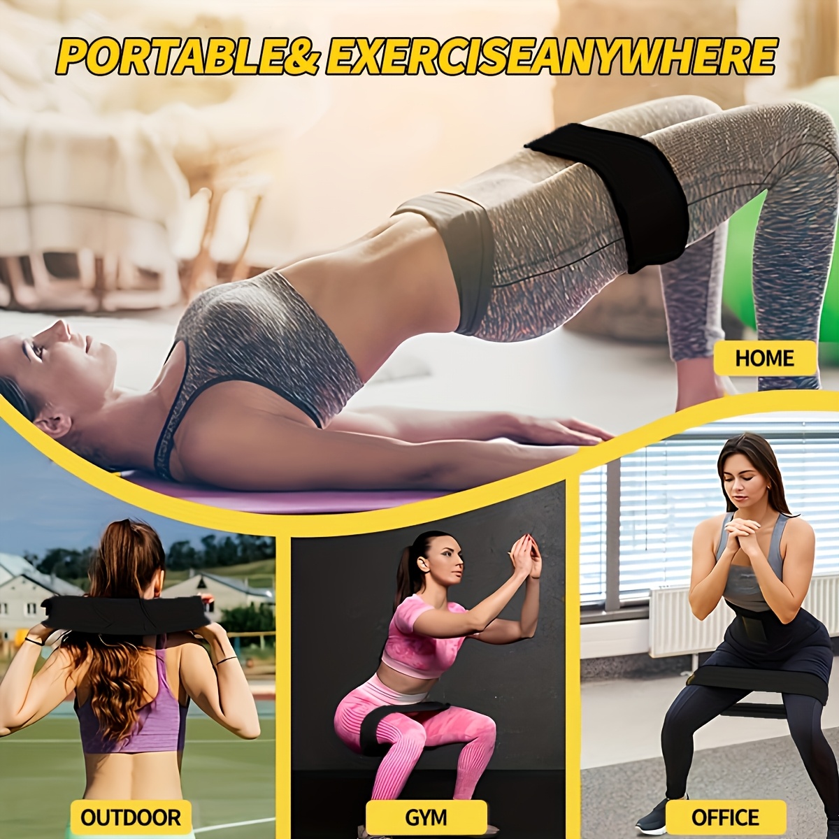 3本セットのレジスタンスバンド、脚やヒップ用の弾性エクササイ - Home Gym Kit のレビューと価格