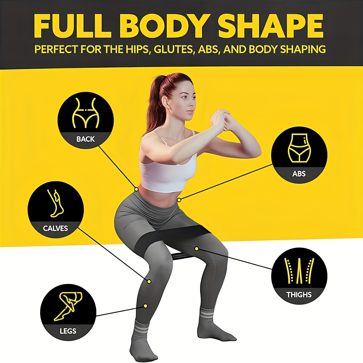 3本セットのレジスタンスバンド、脚やヒップ用の弾性エクササイ - Home Gym Kit のレビューと価格