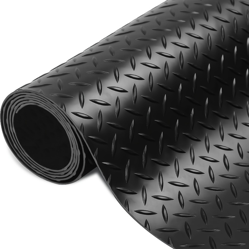 ラバーダイヤモンドフロアマット - 丈夫で滑りにくく、防水性 - Home Gym Floor のレビューと価格
