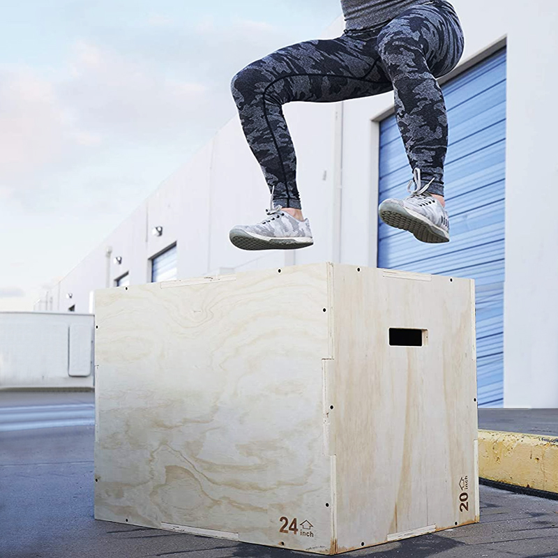 3 in 1木製フィットネスプライオメトリックジャンプボック - Home Gym In A Box のレビューと価格
