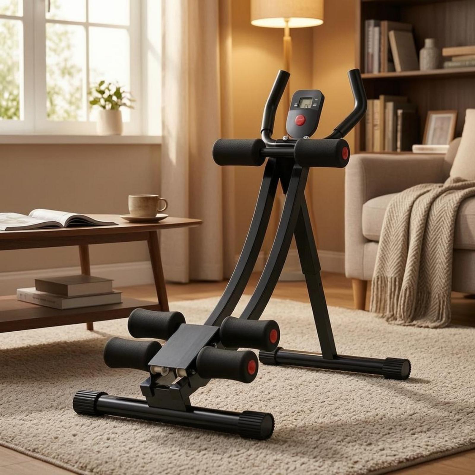 コンパクトな腹筋トレーニングマシン。折りたたみ式で、自宅での - Home Gym Floor のレビューと価格