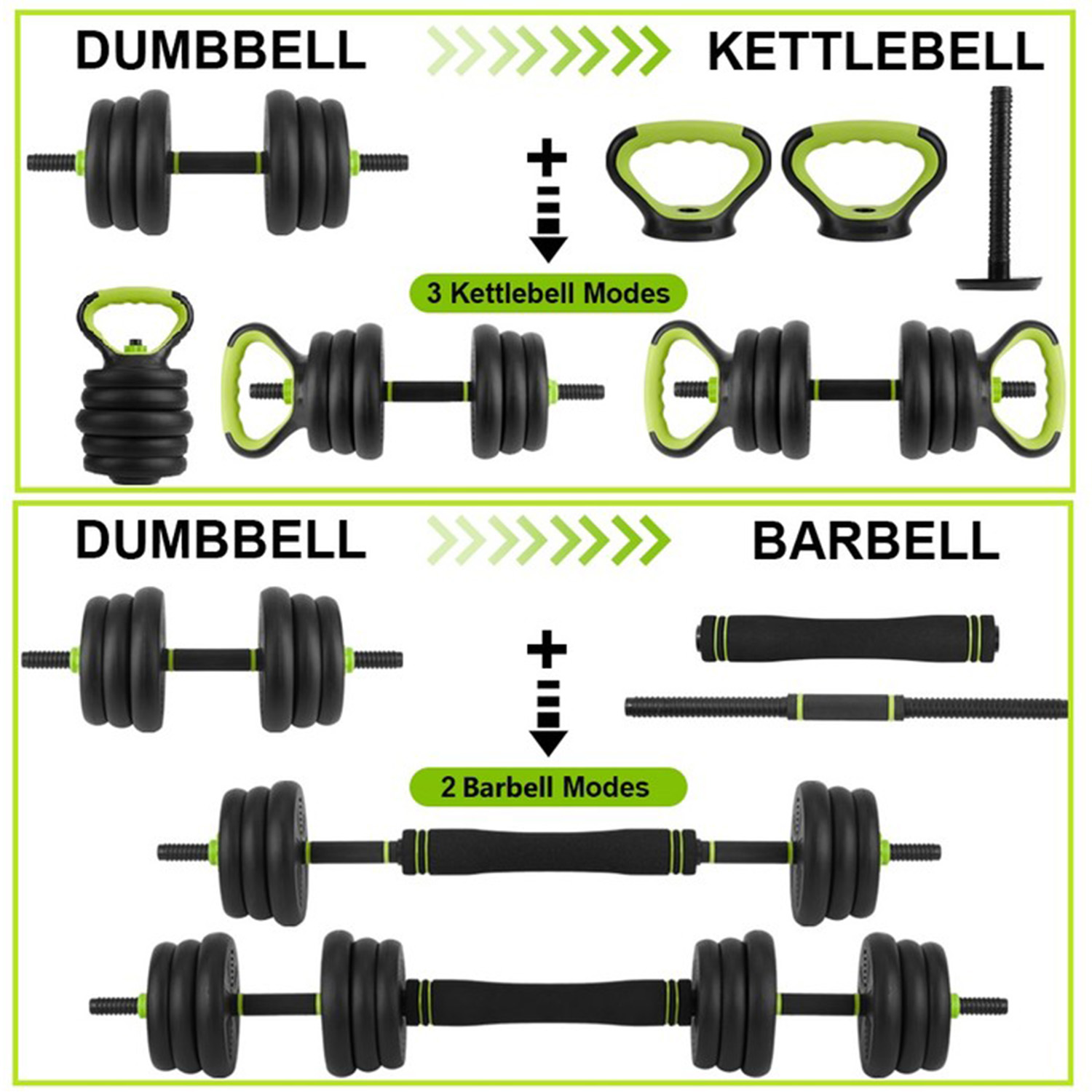 4 in 1調整可能なダンベルセット、44ポンドのフリーウェ - Home Gym Kit のレビューと価格