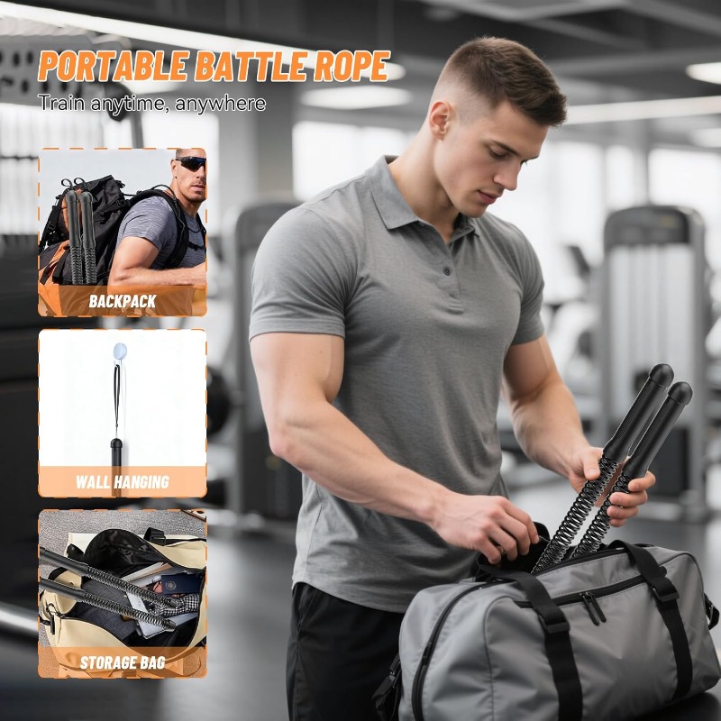 ワイヤレススイングコンバットロープ、2個セット – 腕力強化 - Home Gym Kit のレビューと価格
