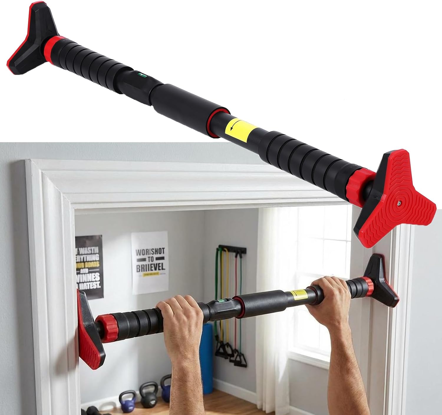 ドア枠懸垂バー、ロック機構付きドアフレームチンニングバー、幅 - Chin Up Doorframe のレビューと価格