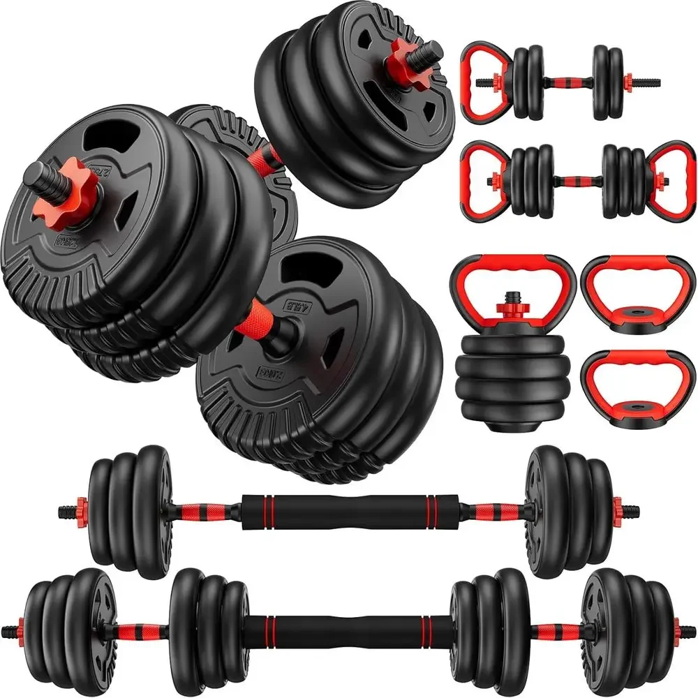 多機能調整式ダンベルセット - 22～90ポンド、5-in- - Push Up Stand Bar のレビューと価格