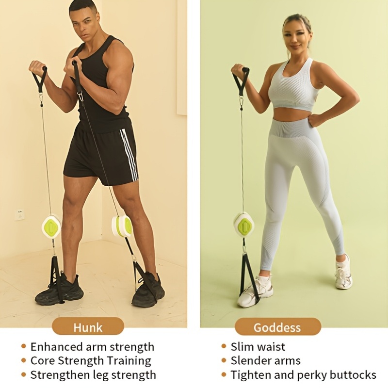 ポータブル格納式ケーブルトレーナーホームジムキット、ハンドル - Home Gym Kit のレビューと価格